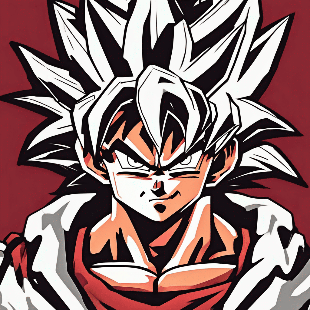 dragon ball, portrait of dr goku, in the style of street art aesthetic, cute cartoonish designs, photo-realistic techniques, dark red, childhood arcadias, anime aesthetic, cartoon-like figures --ar 73:98 --stylize 750 --v 6