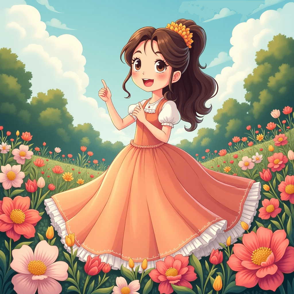 a princess in the flower garden