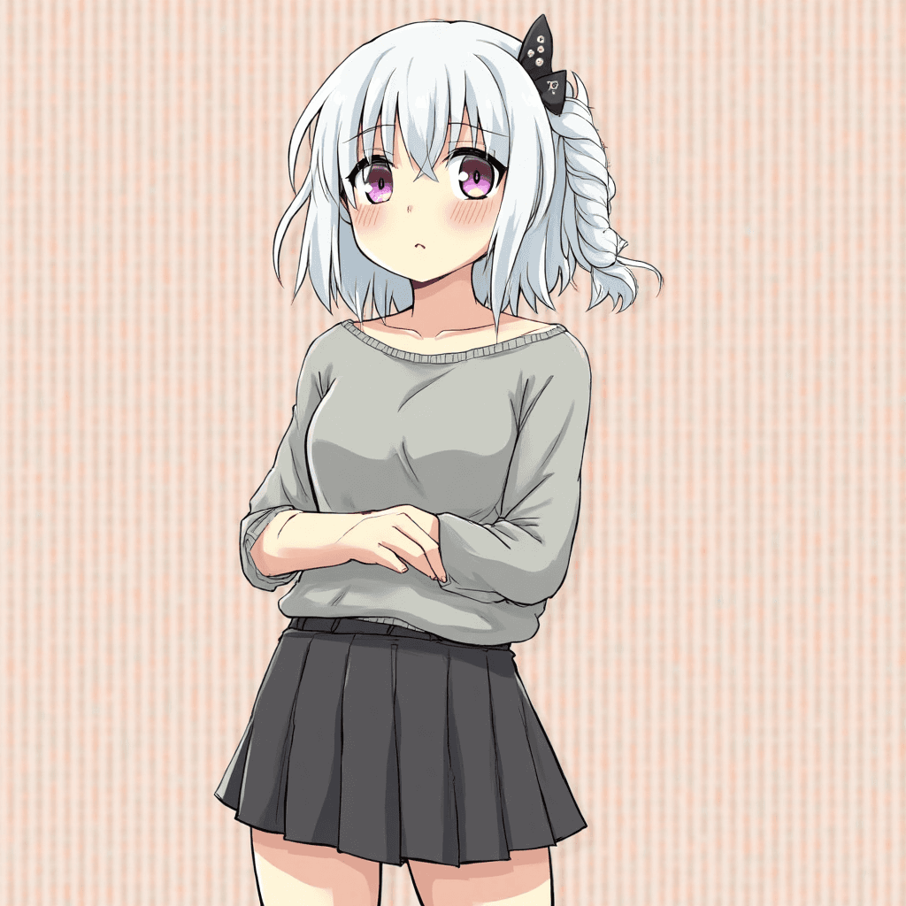 1girl,skinny waist,white hair,tired
