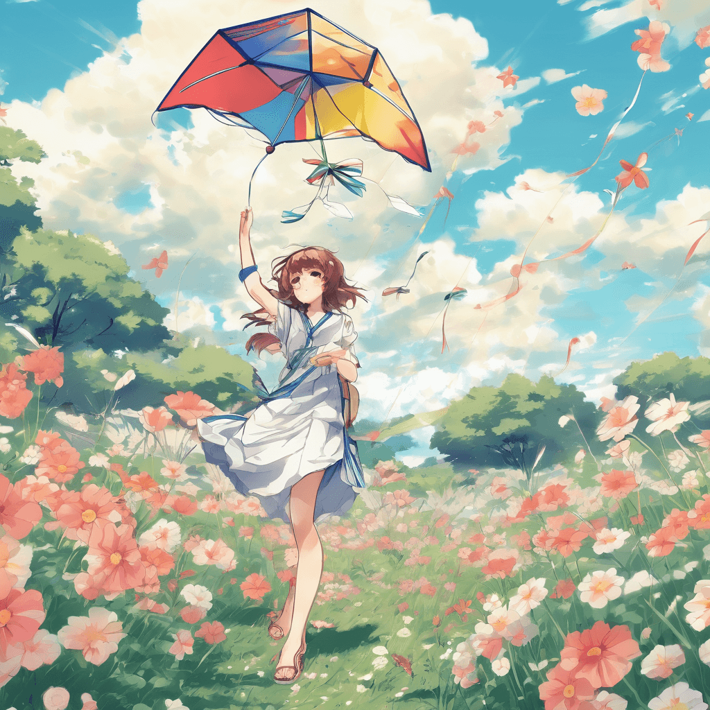 summer, flower, kite